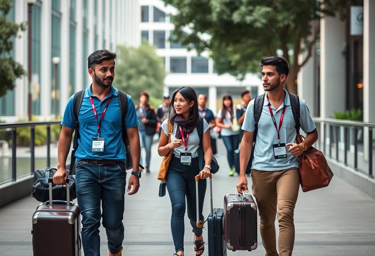 International students on an Australian university campus
