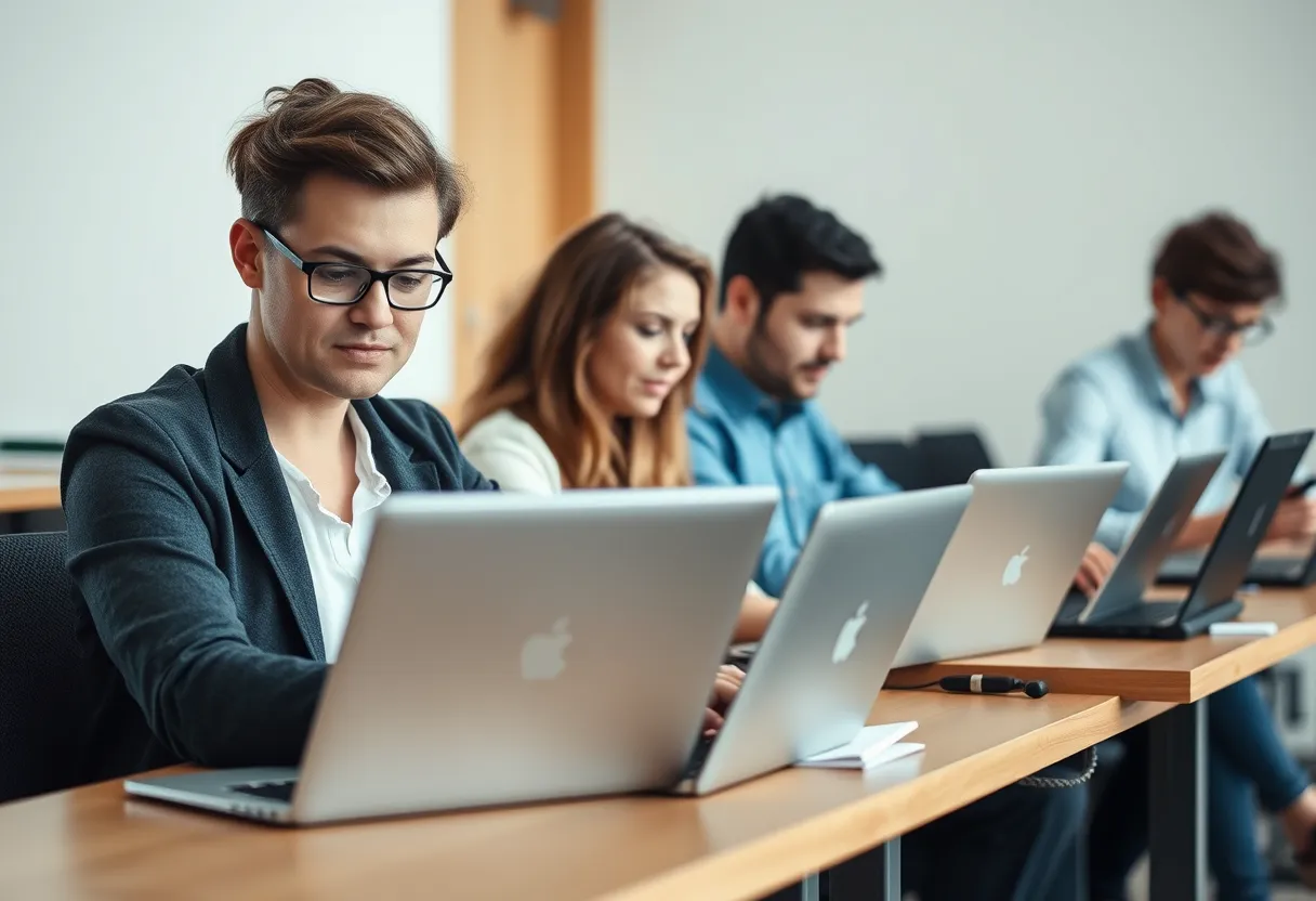 An academic board meeting reviewing a short-course proposal, illustrating micro-credential leadership in higher education