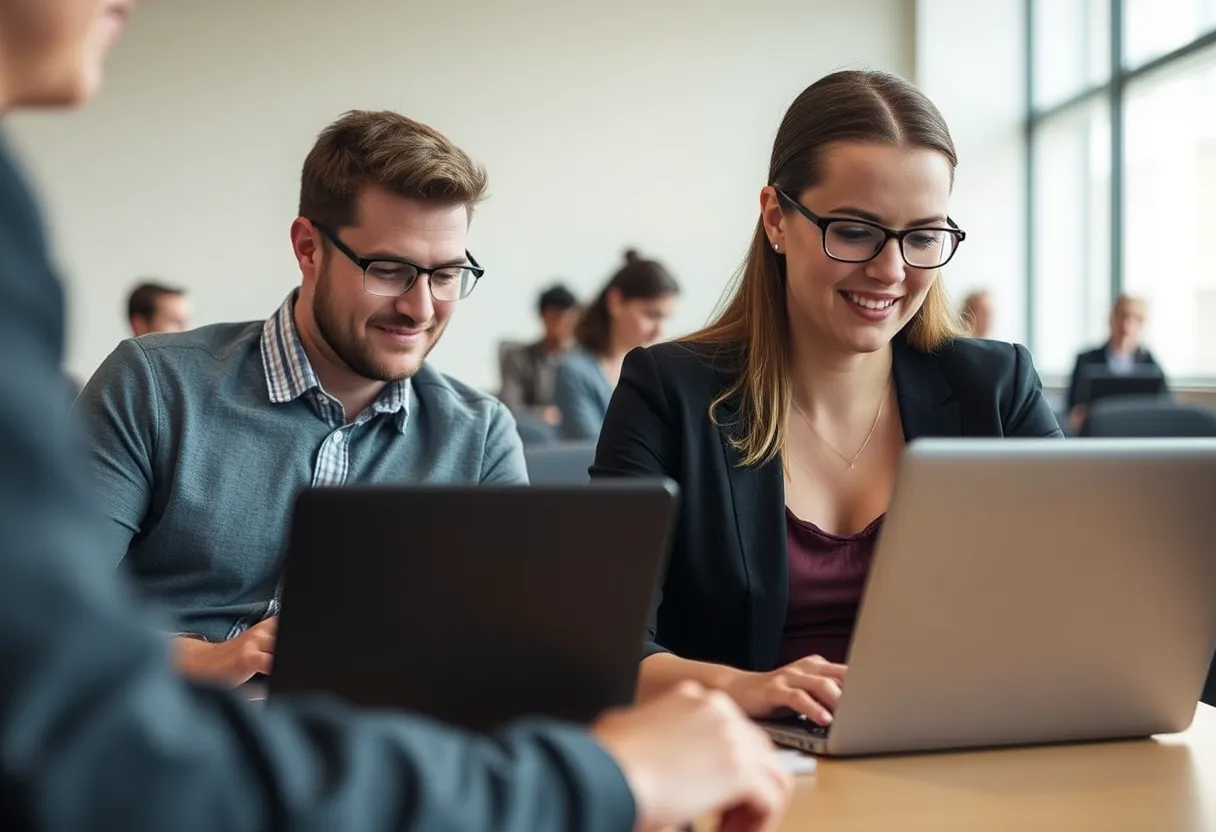 An academic and an industry practitioner planning a short course together, showing how micro-credentials teaching and learning roles are changing
