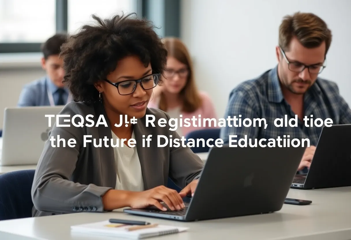 A student studying at home on a laptop with a lecture on screen, representing distance education under TEQSA registration