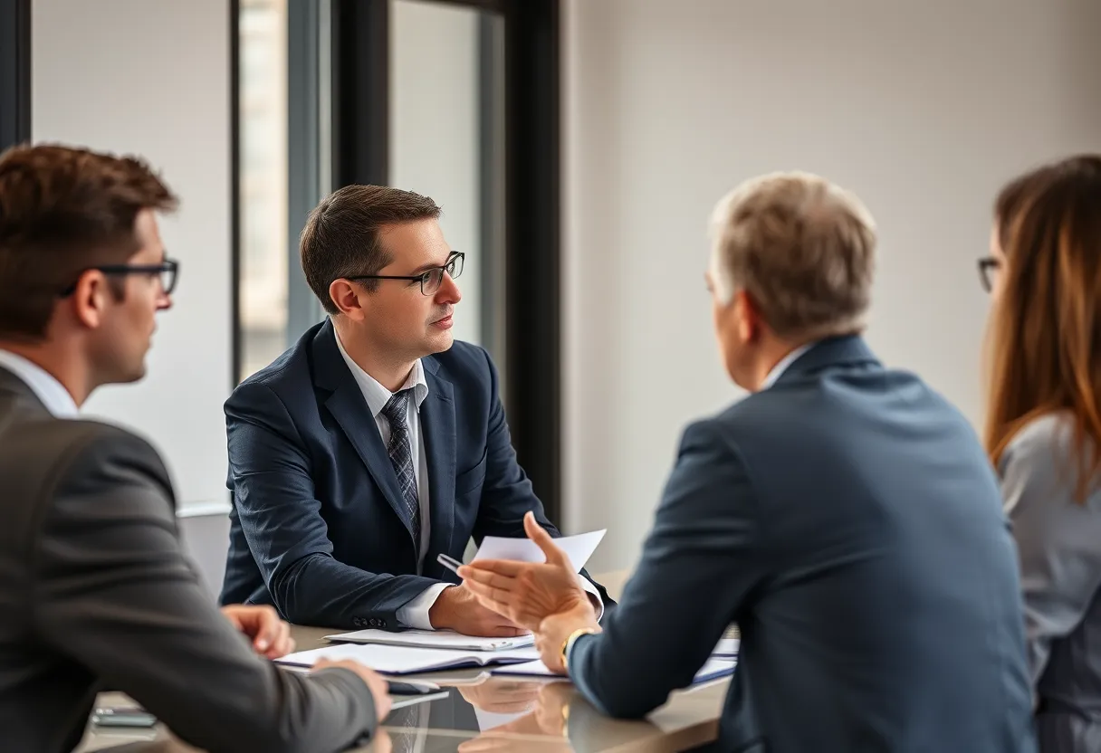 A consultant and a provider's board chair reviewing an application draft, showing the benefits higher education consultants bring