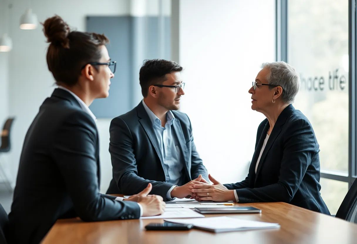 An academic adviser briefing a provider's board around a table, illustrating the higher education experts Australia's private providers rely on