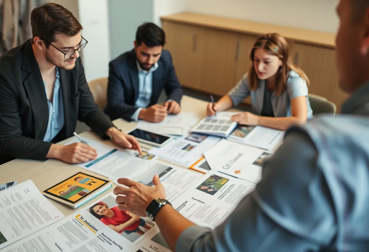 A student on placement being briefed by a workplace supervisor, illustrating the work-integrated learning TEQSA assesses under the Threshold Standards